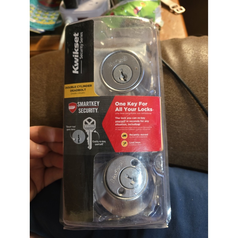 Kwikset 665 Satin Chrome Double Cylinder Deadbolt featuring SmartKey Security
